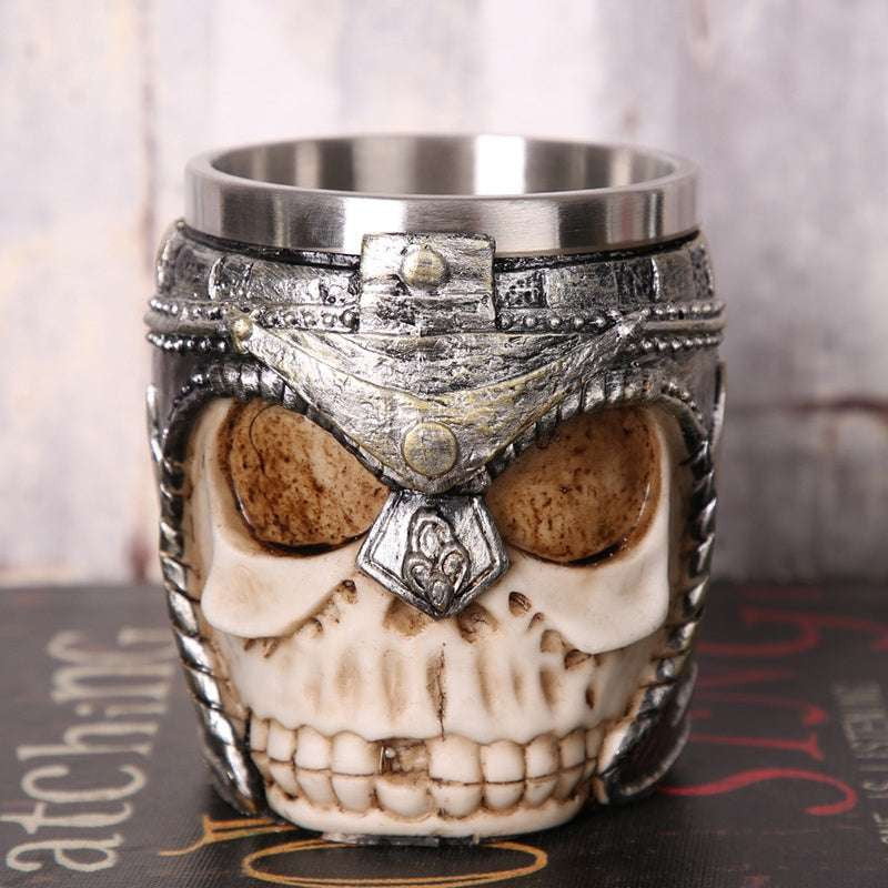 Gothic Drinkware Gift, Reaper Coffee Cup, Skull Metal Mug - available at Sparq Mart