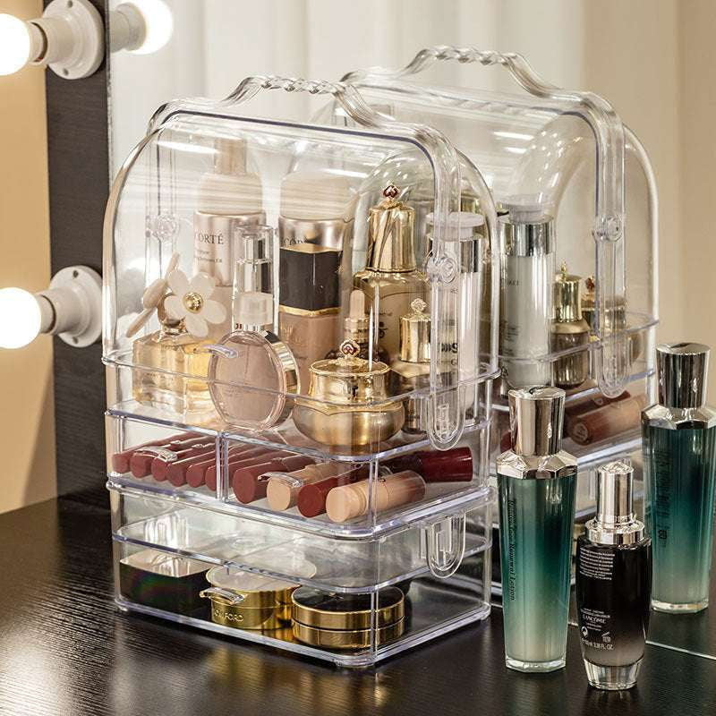 acrylic makeup organizer, clear makeup box, cosmetic storage solution - available at Sparq Mart