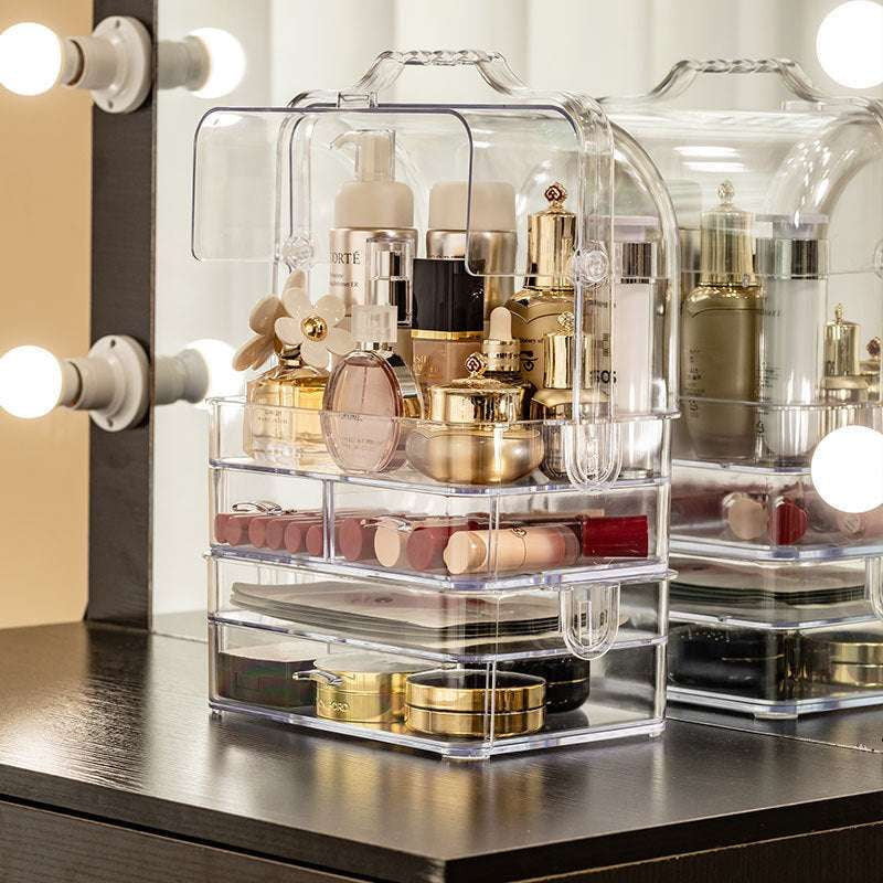 acrylic makeup organizer, clear makeup box, cosmetic storage solution - available at Sparq Mart