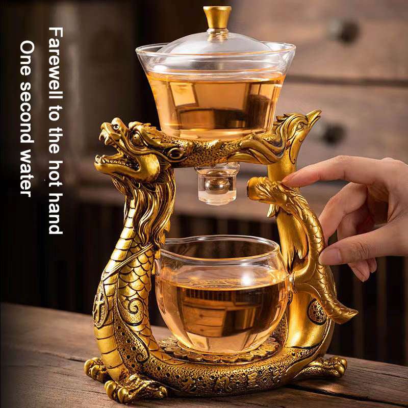 dragon and phoenix teapot, Glass tea maker, semi-automatic teapot - available at Sparq Mart