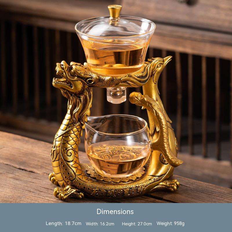 dragon and phoenix teapot, Glass tea maker, semi-automatic teapot - available at Sparq Mart