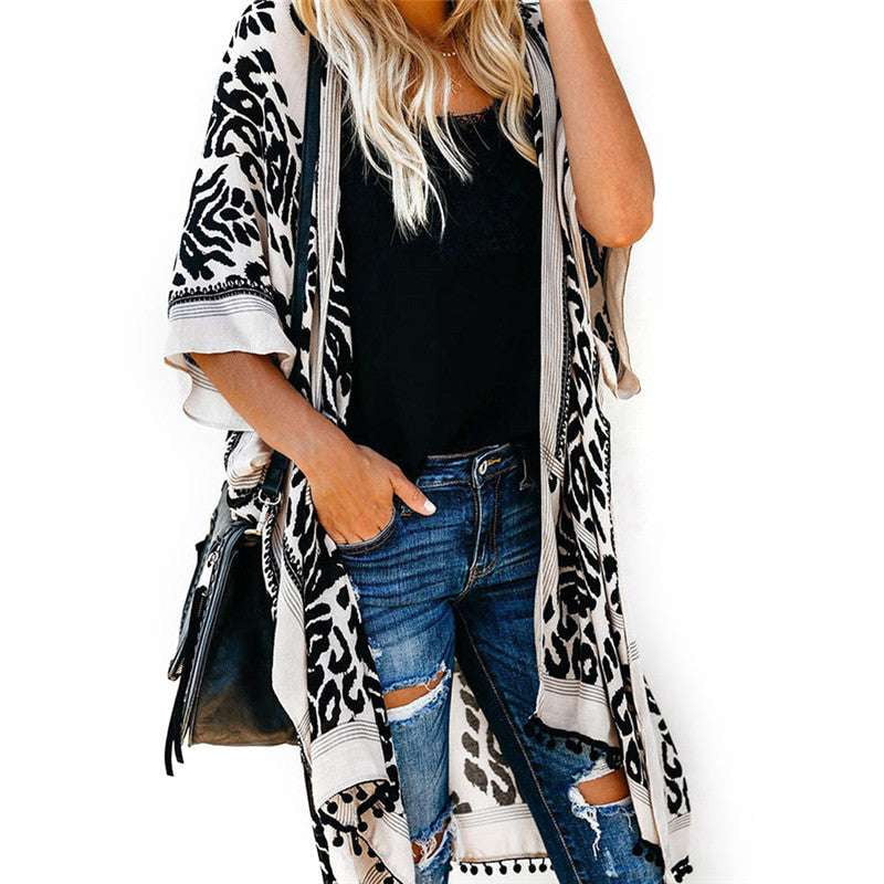 Bohemian Kimono Cardigan, Ladies Digital Kimono, Medium Length Kimono - available at Sparq Mart