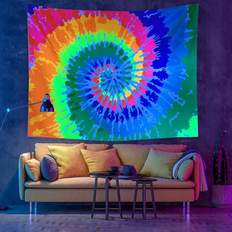 Bohemian Moon Wall Tapestry, Celestial Room Decoration, UV Reactive Wall Hanging - available at Sparq Mart