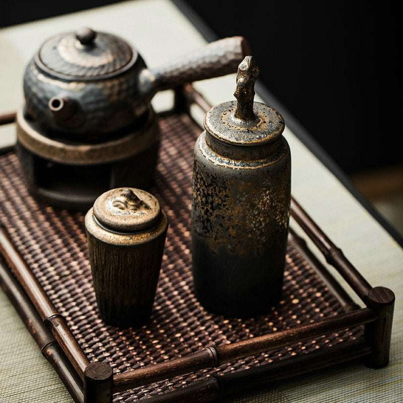 Handmade tea storage, Kanyama tea caddy, Stoneware tea container - available at Sparq Mart