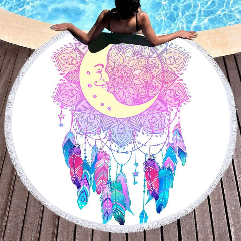 microfiber beach towel, round beach towels, summer towel fashion - available at Sparq Mart