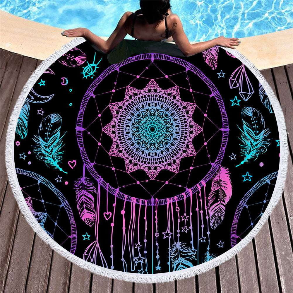 microfiber beach towel, round beach towels, summer towel fashion - available at Sparq Mart