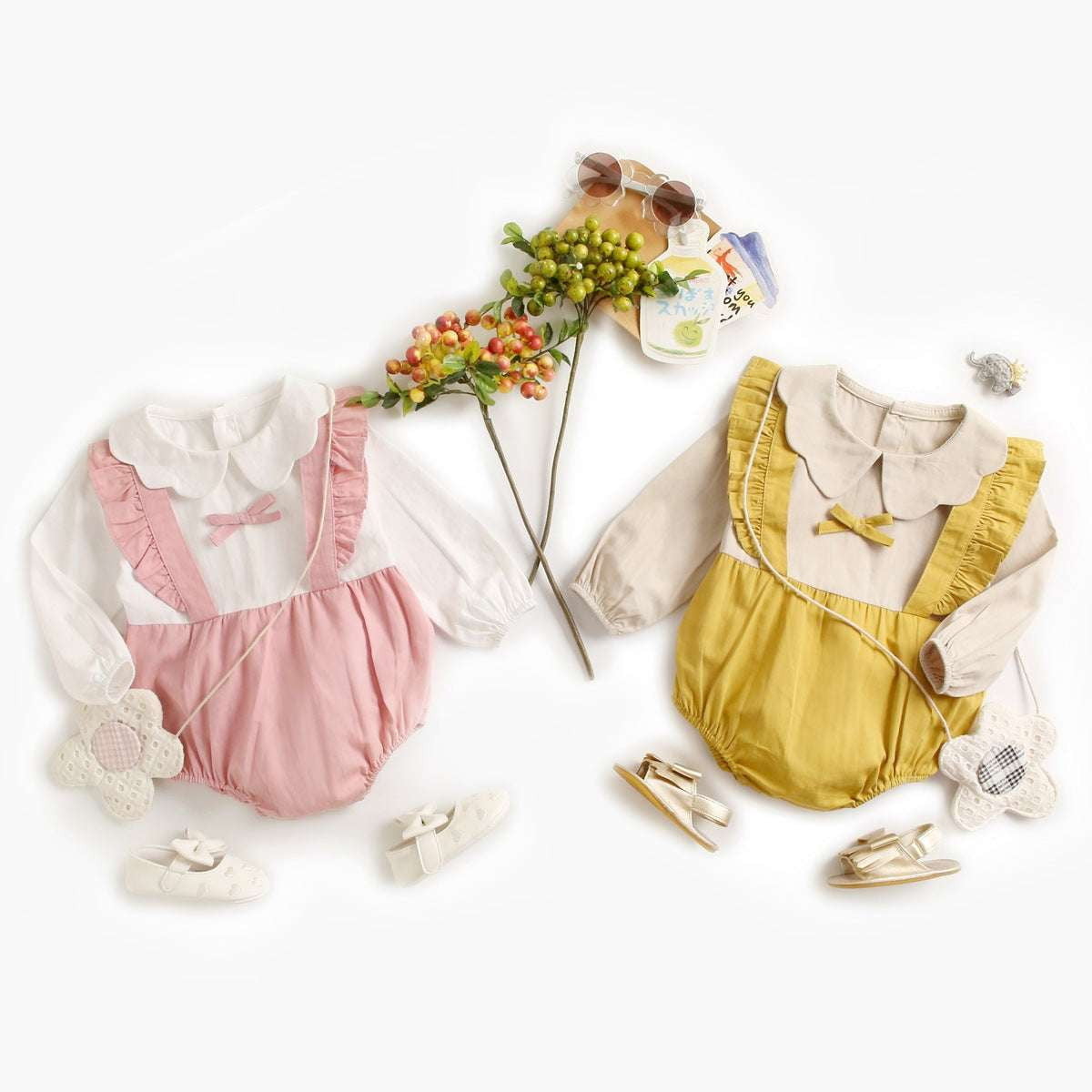 autumn sleeve dress, girls petal dress, spring collar dress - available at Sparq Mart