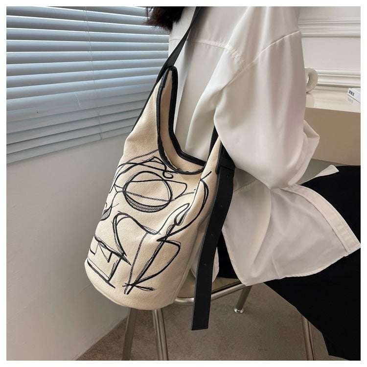 Canvas Shoulder Bag, Embroidered Shoulder Bag, Fashion Shoulder Bag - available at Sparq Mart