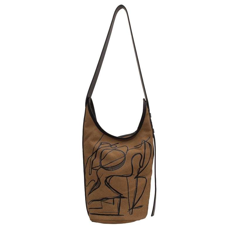 Canvas Shoulder Bag, Embroidered Shoulder Bag, Fashion Shoulder Bag - available at Sparq Mart