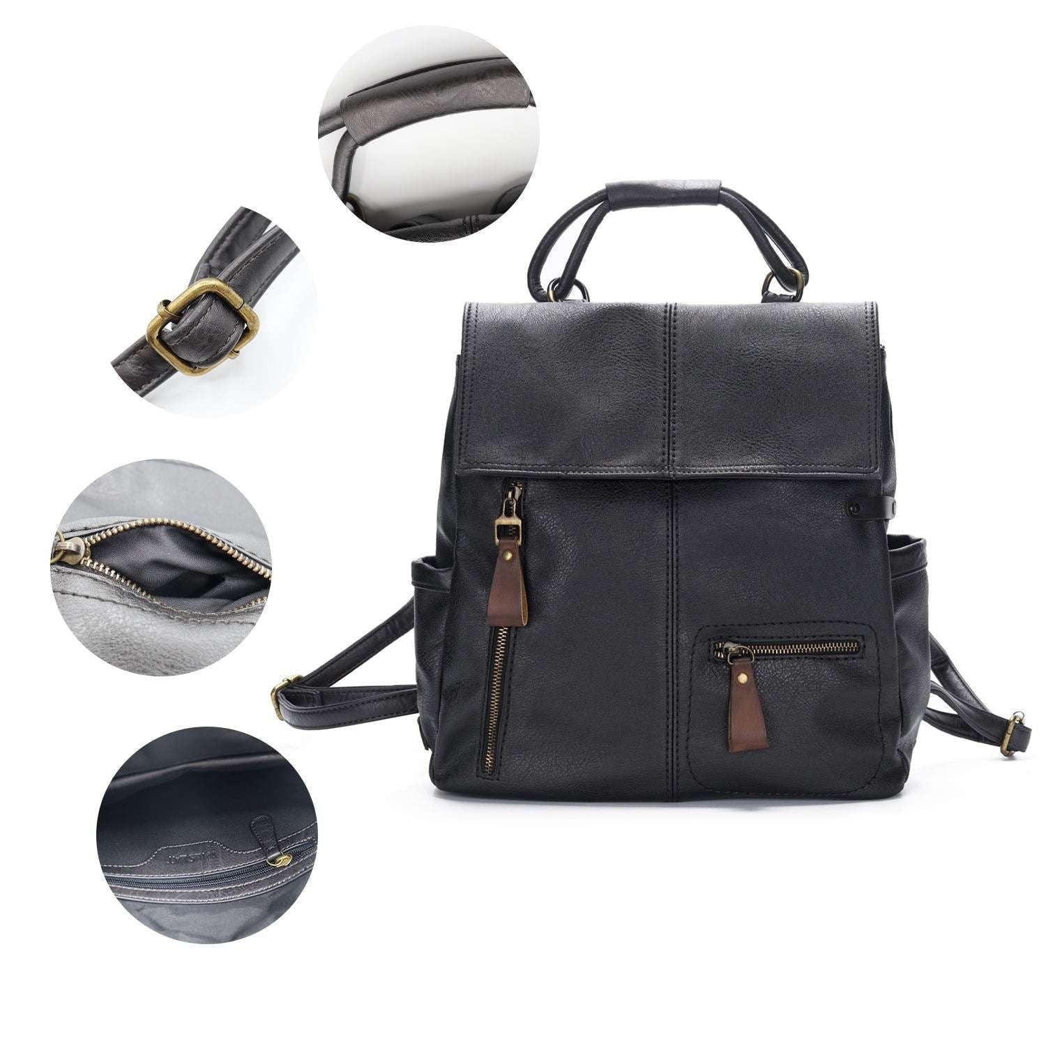 Anti-Theft Backpack, Leather Backpack Women, Secure Casual Backpack - available at Sparq Mart