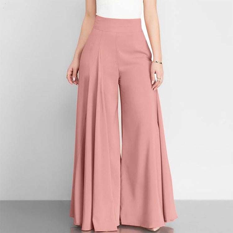 casual summer trousers, comfortable chic pants, high waist wide-leg - available at Sparq Mart