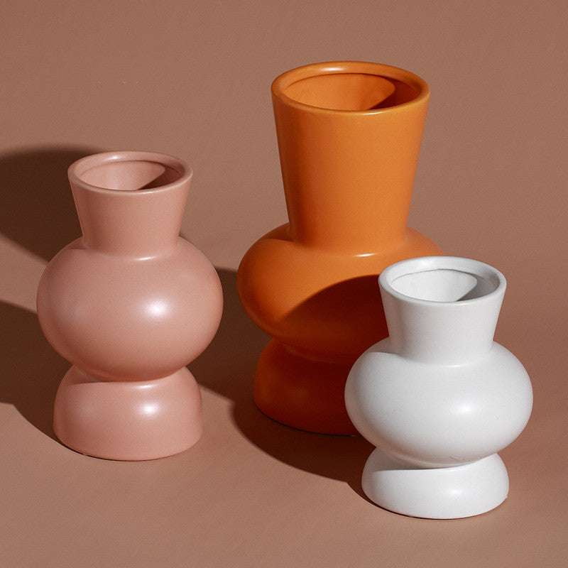 elegant desktop decor, modern home vases, Nordic ceramic vase - available at Sparq Mart