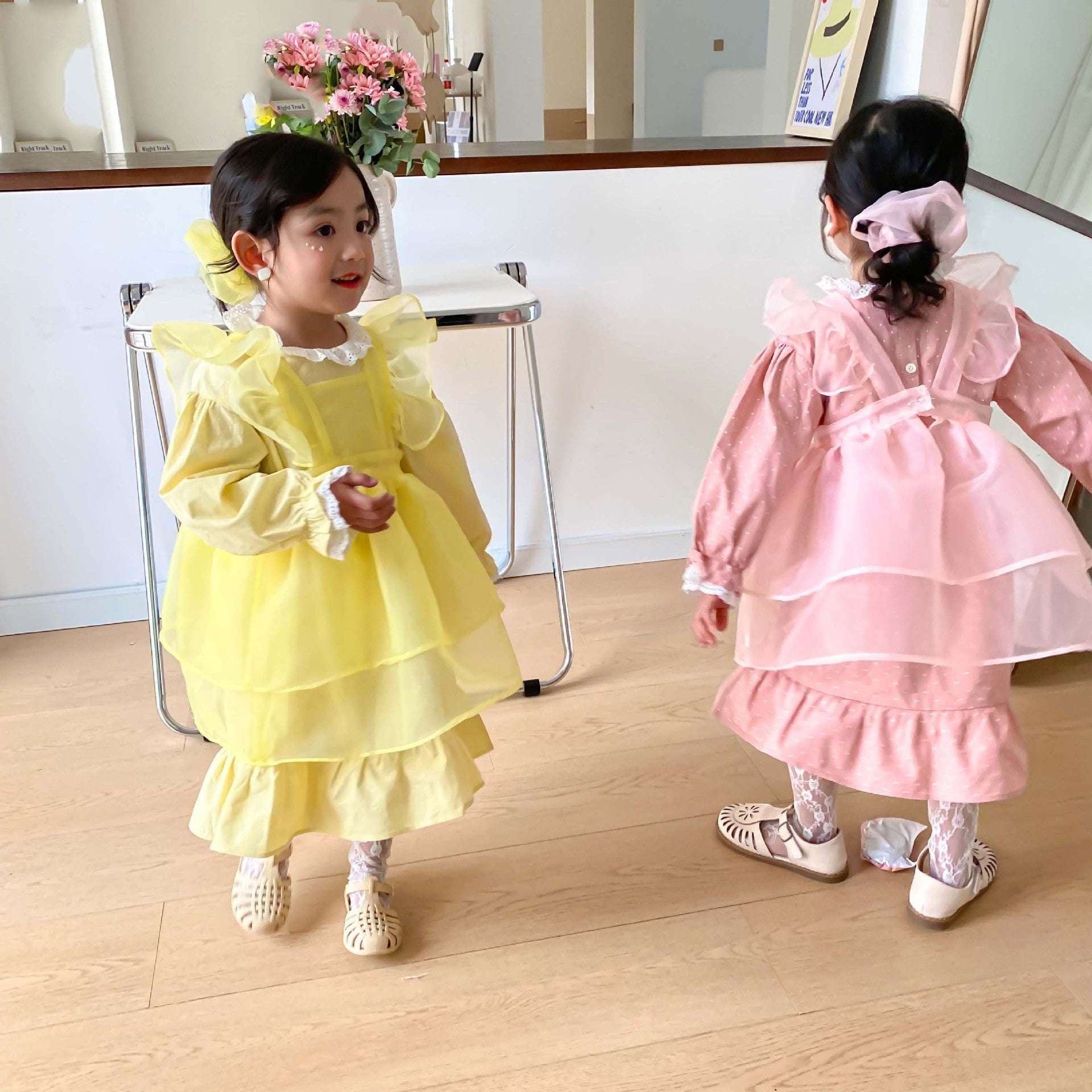 Girls Princess Dress, Organza Dress Kids, Ruffled Pink Dress - available at Sparq Mart