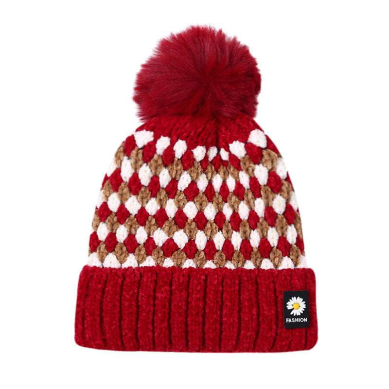 fashionable warm hat, knitted winter beanie, ladies cozy headwear - available at Sparq Mart