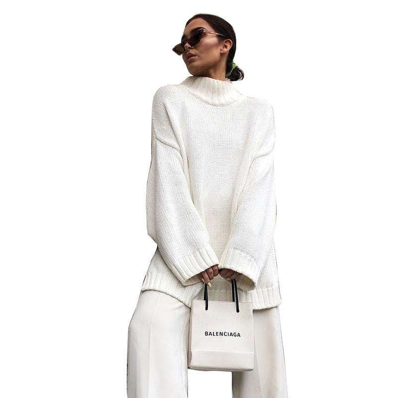 cozy knitwear fashion, elegant sweater coat, white oversized sweater - available at Sparq Mart