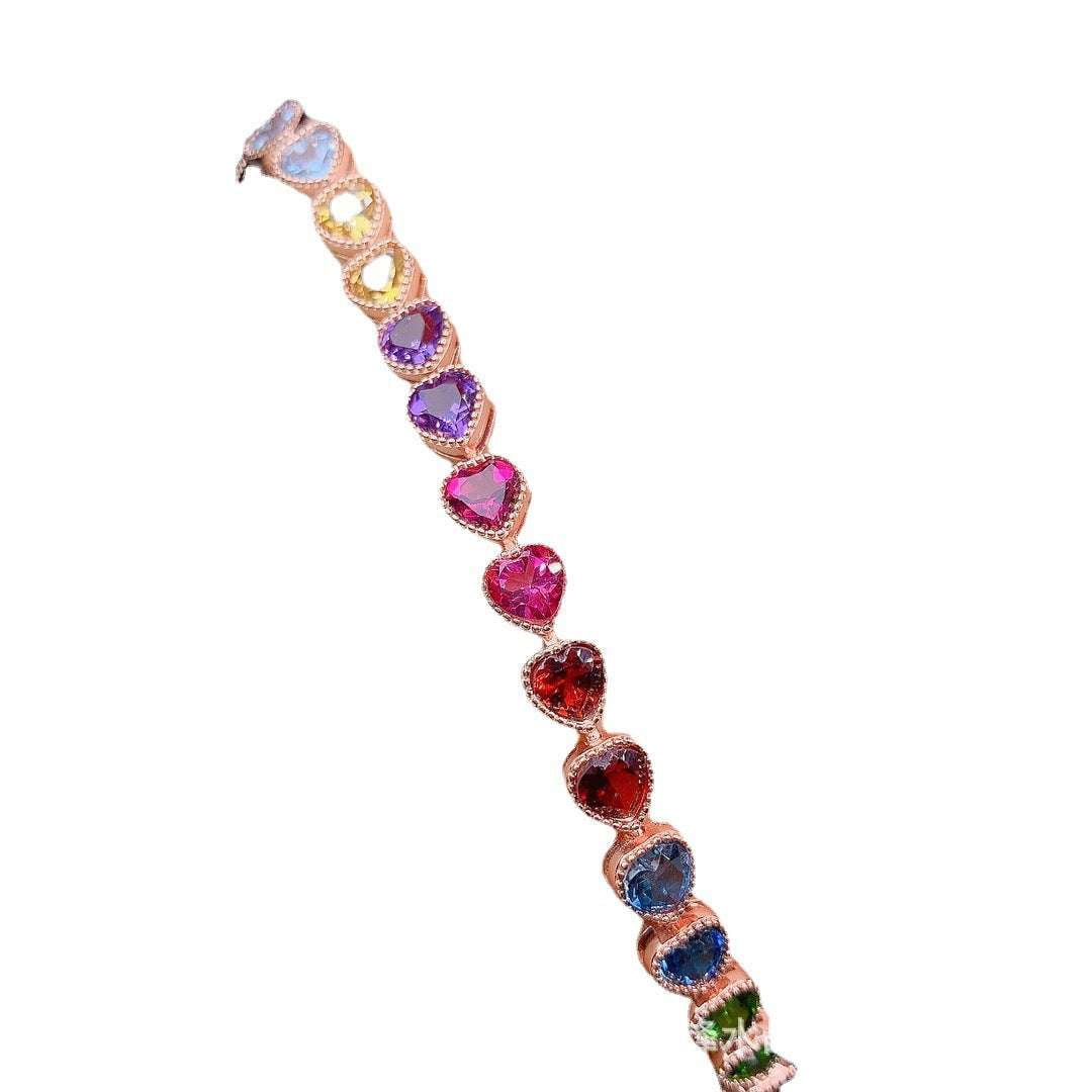 Colorful Topaz Bracelet, Gemstone Bracelet Women, Women's Natural Bracelet - available at Sparq Mart
