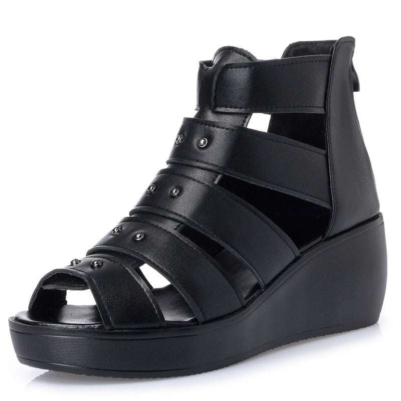 chunky heeled sandals, comfortable wedge sandals, thick sole sandals - available at Sparq Mart