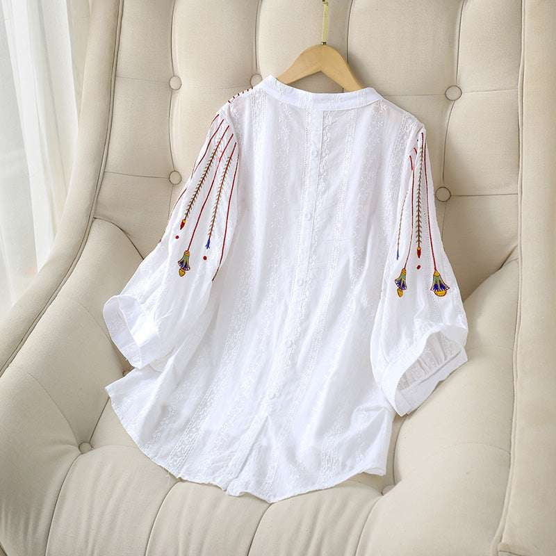 Casual Fashion Top, Ladies Loose Top, White Top Large - available at Sparq Mart