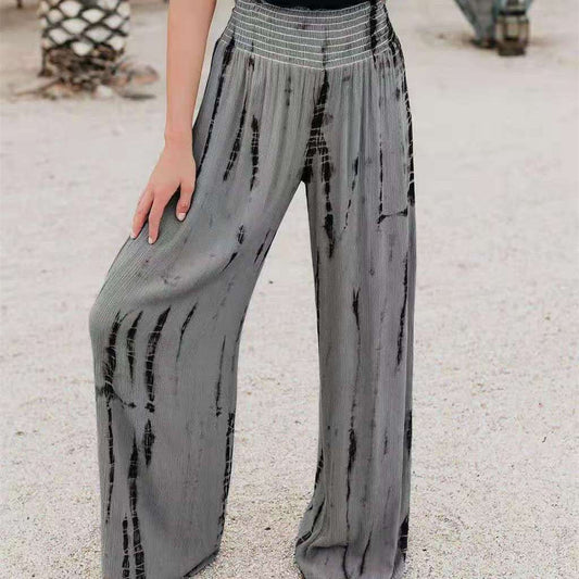 High Waist Pants Fashion, Wide Leg Elasticized Trouser, Women Casual Pocket Pants - available at Sparq Mart