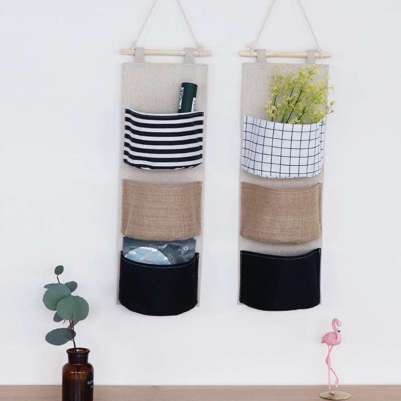 Artistic Hanging Bag, Cloth Wall Organizer, Linen Wall Storage - available at Sparq Mart