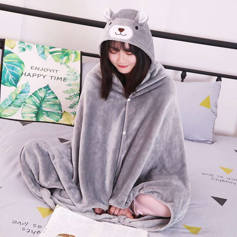 Cartoon Shawl Blanket, Cute Cozy Throws, Flannel Nap Shawl - available at Sparq Mart