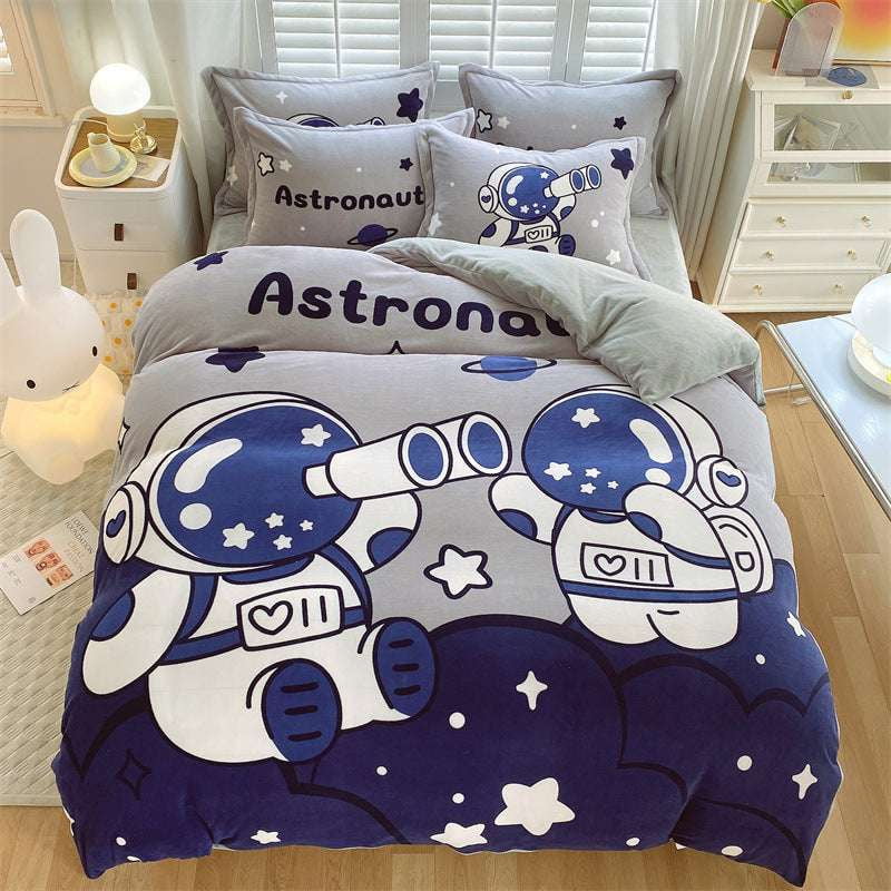 Cartoon Bed Sheet, Cozy Bedding Sets, Milk Fiber Comfort - available at Sparq Mart