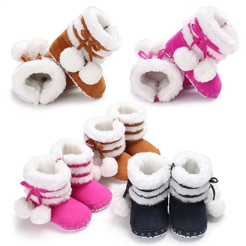 Cozy Winter Booties, Infant Booties Sizes, Pom Pom Footwear - available at Sparq Mart