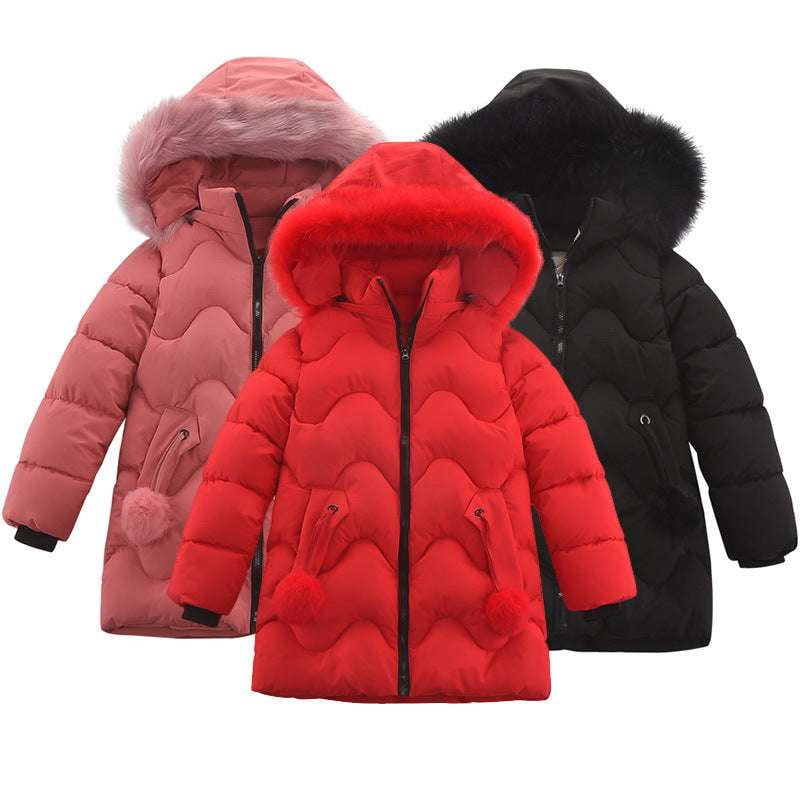 Girls Detachable Hood Jacket, Kids Winter Outerwear, Thicker Children's Coats - available at Sparq Mart