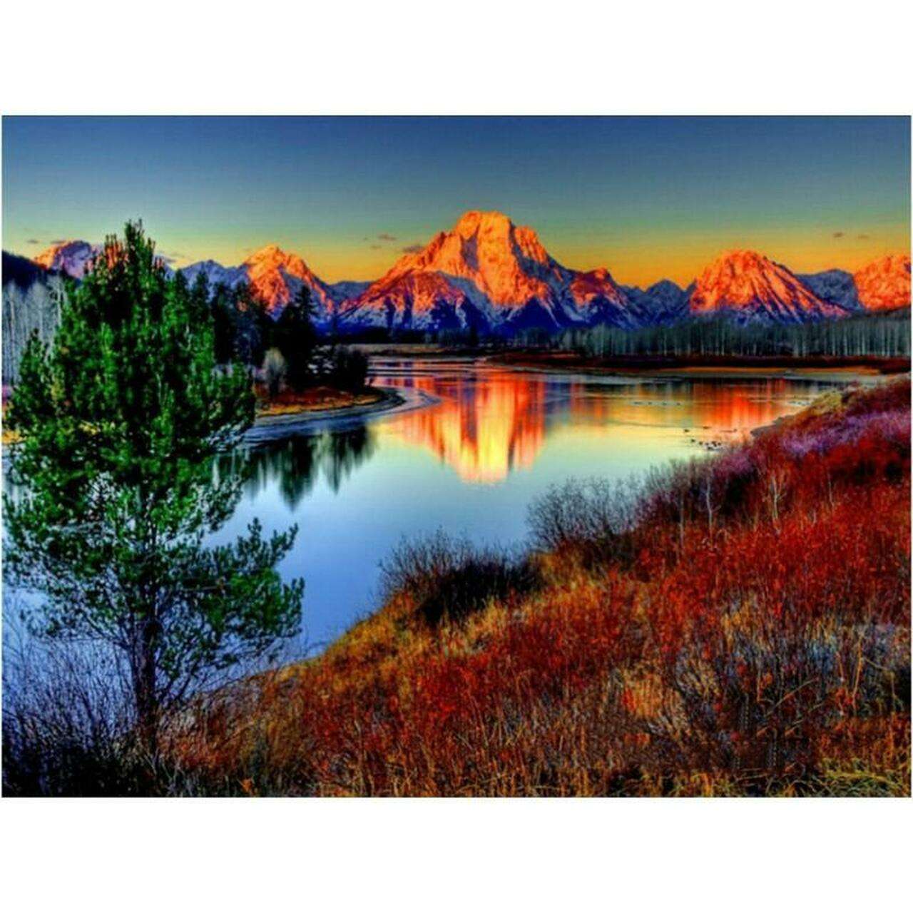 DIY Digital Painting, Snowy Mountains Art, Sunset Painting Kit - available at Sparq Mart