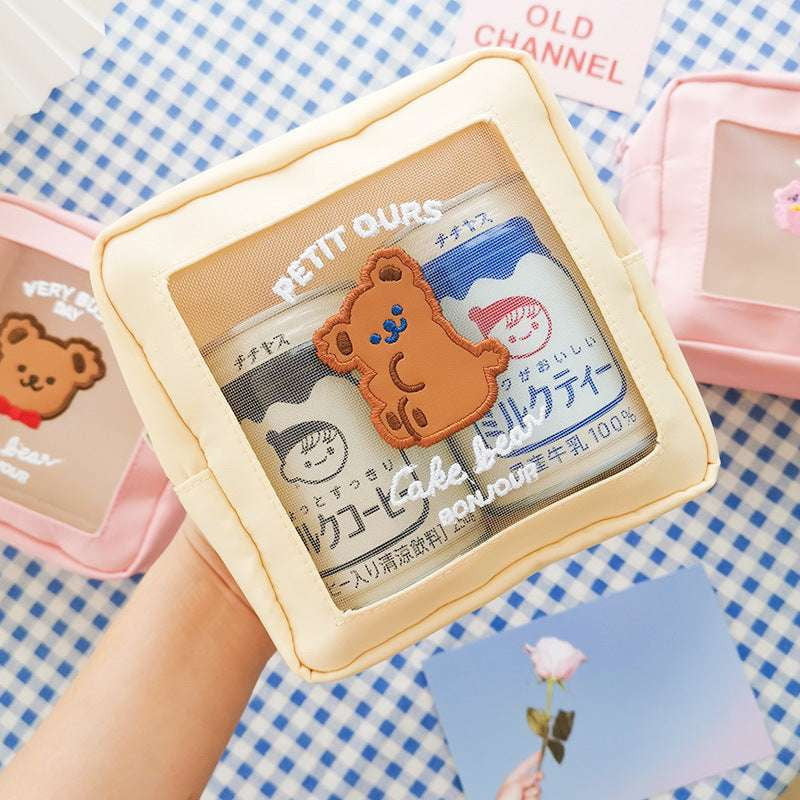 Cute Bear Cosmetic Bag, Stylish and Spacious - available at Sparq Mart