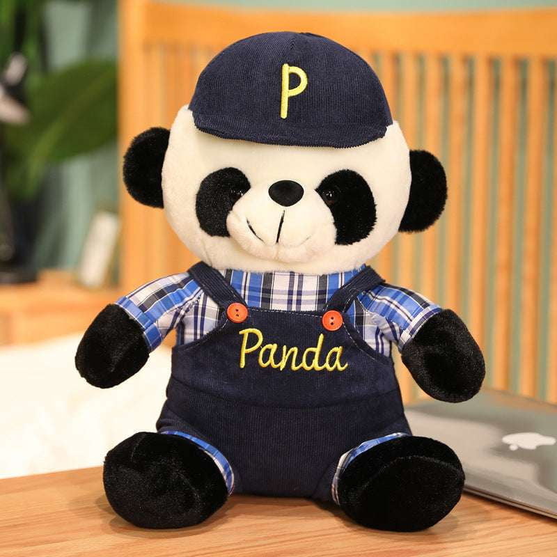 Cute Panda Plush, Panda Soft Toy, Plaid Panda Doll - available at Sparq Mart