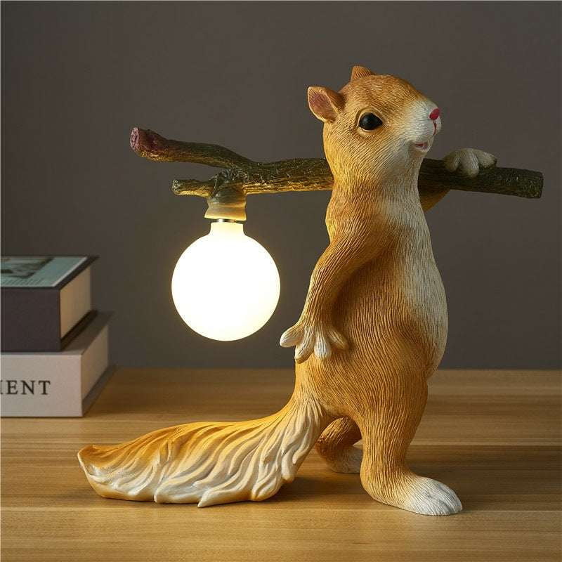 Decorative Nightlight Kids, Squirrel Table Lamp, Unique Bedroom Lighting - available at Sparq Mart