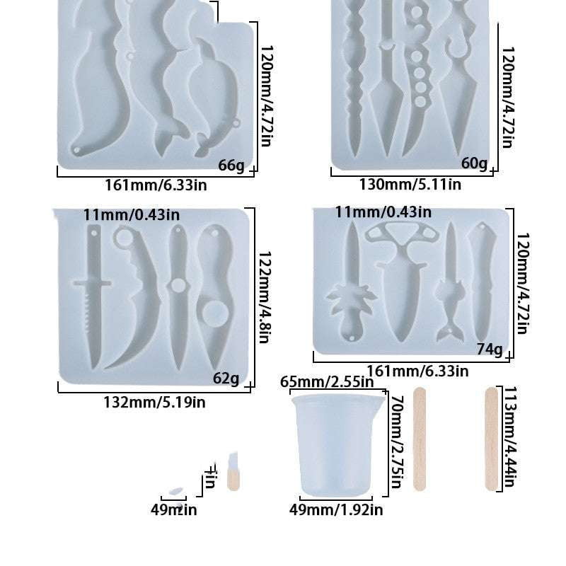 DIY knife mold, mirror surface molds, silicone casting molds - available at Sparq Mart