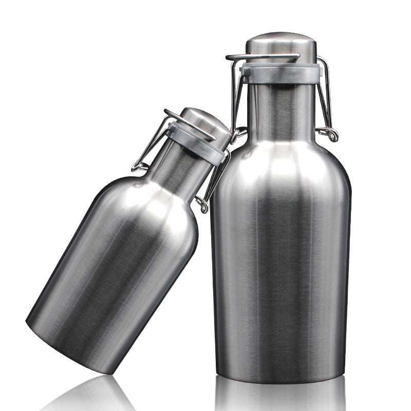 and beer barrel flask, double layer flask, stainless hip flask - available at Sparq Mart