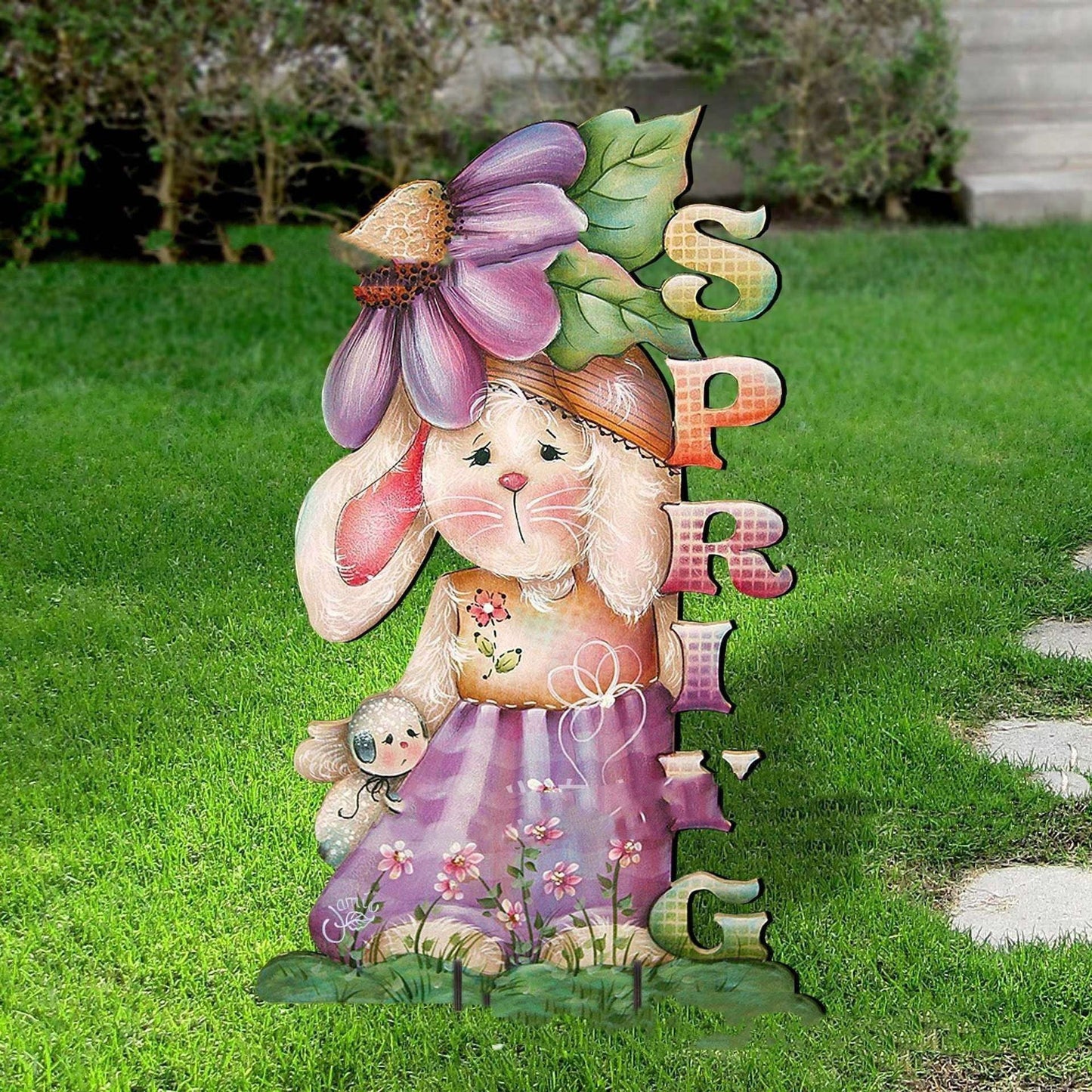 Acrylic Bunny Yard Figure, Easter Bunny Garden Decor, Outdoor Holiday Yard Art - available at Sparq Mart