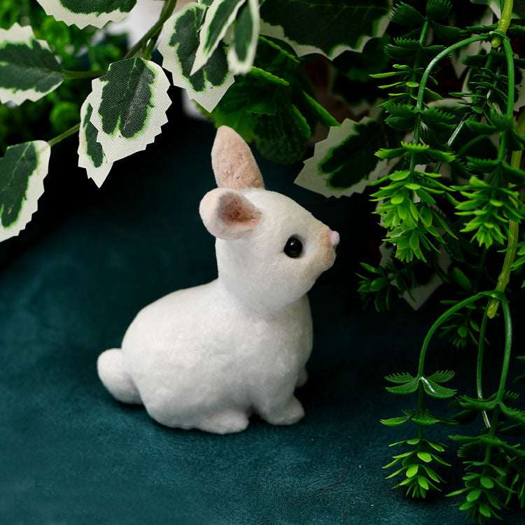 Easter plush rabbit, resin ornaments, white - available at Sparq Mart