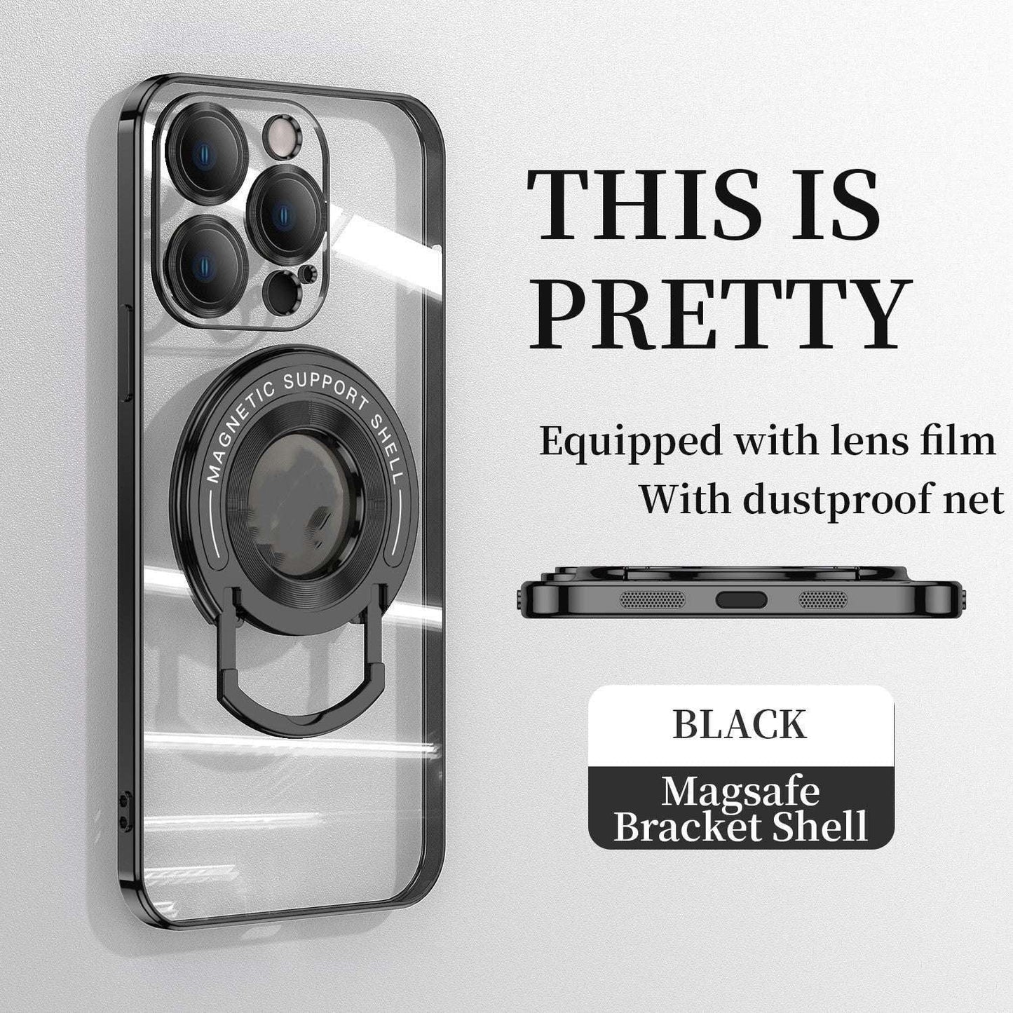 Bracket Phone Case, Electroplated Protector Case, Magnetic iPhone Cover - available at Sparq Mart