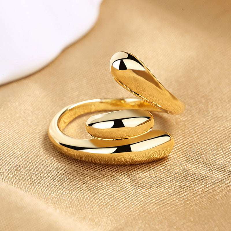 Adjustable Copper Ring, Electroplated Drop Ring, Fashionable Simple Ring - available at Sparq Mart