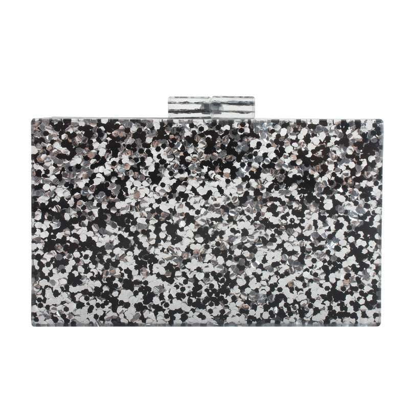 Acrylic Clutch Bag, Beaded Square Purse, Elegant Beads Handbag - available at Sparq Mart