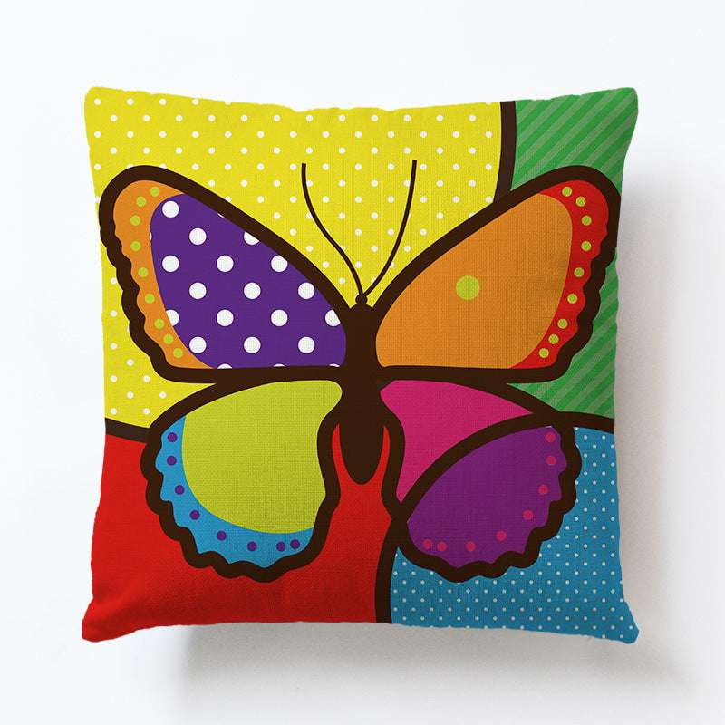 Butterfly Pattern Decor, Elegant Cushion Cover, European Linen Pillowcase - available at Sparq Mart