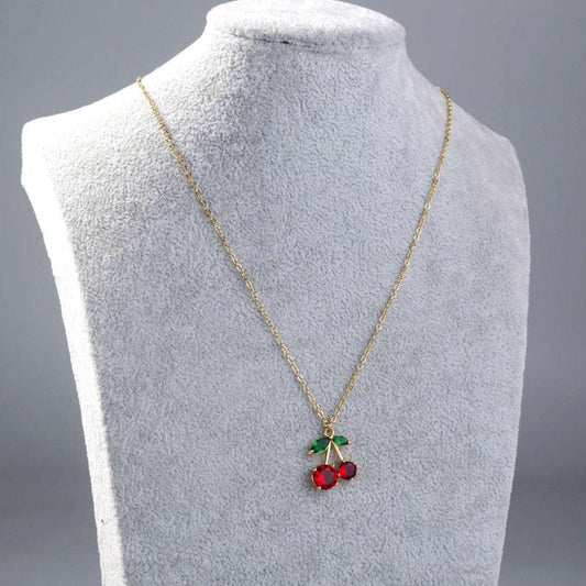 Cherry Zircon Jewelry, Elegant Pendant Necklace, Red Zircon Necklace - available at Sparq Mart