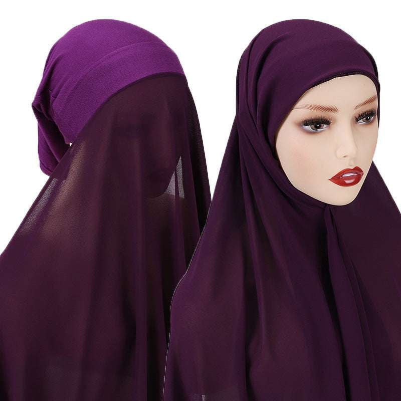 chiffon scarf set, ladies elegant turban, muslim turban scarf - available at Sparq Mart