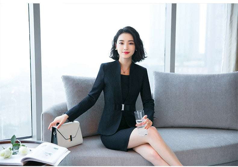 Collarless Suit Women, Elegant Office Suit, Formal Business Attire - available at Sparq Mart