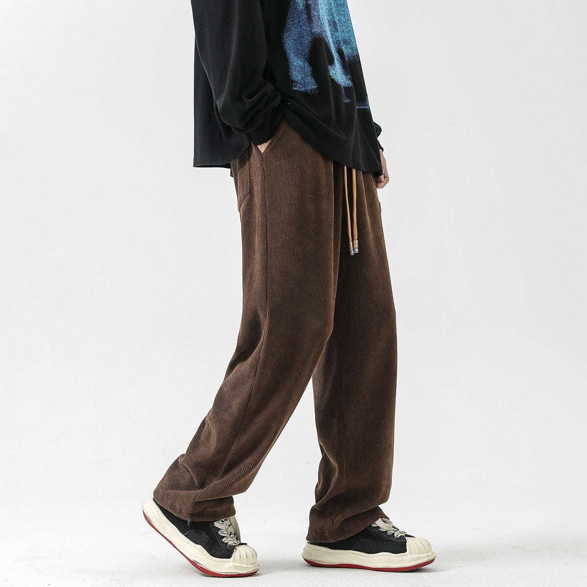 Casual Straight-Leg Trousers, Men's Corduroy Straight-Leg, No-Ironing Men's Pants - available at Sparq Mart