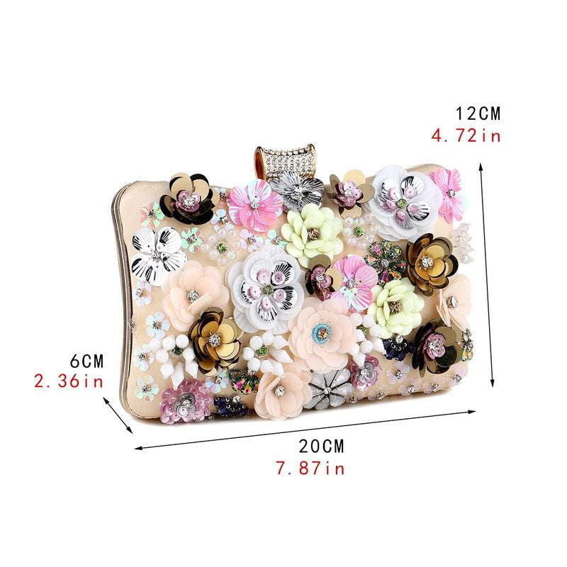 designer clutch purse, floral evening clutch, ladies banquet bag - available at Sparq Mart