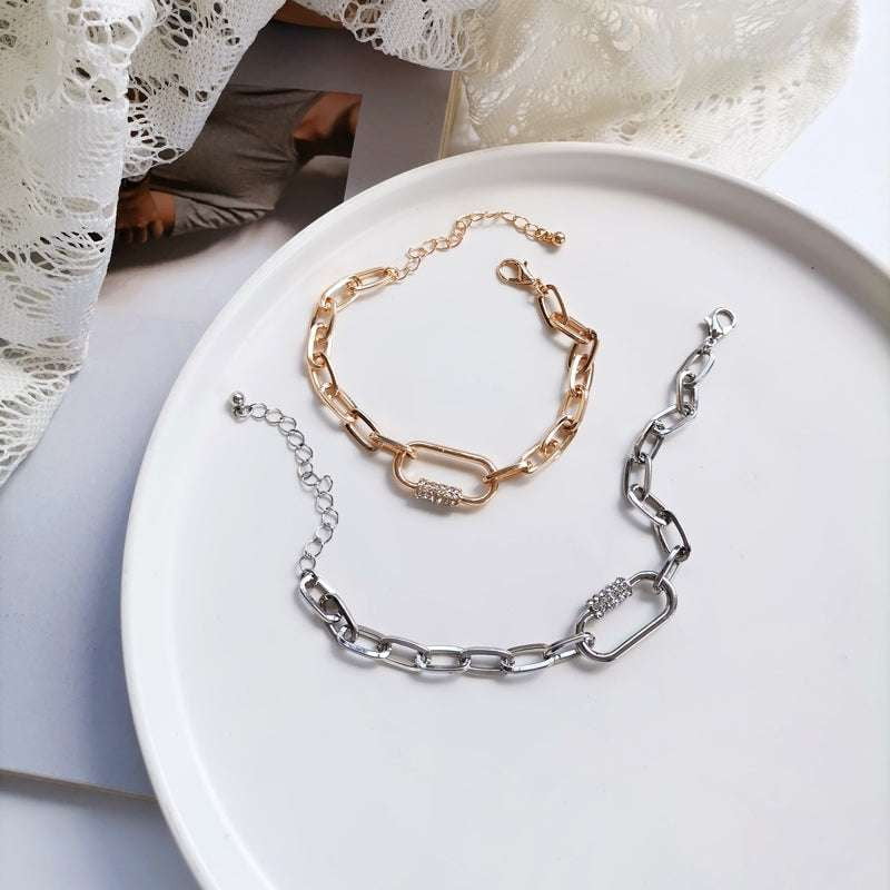 Elegant Women's Bracelet, Fashionable Couple Accessory, Gold Chain Bracelet - available at Sparq Mart