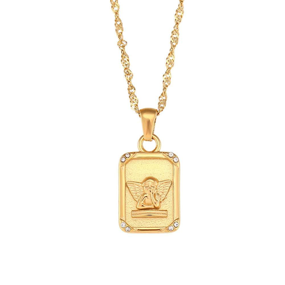 Stylish Gold Necklace, Women's Elegant Jewelry, Zircon Pendant Necklace - available at Sparq Mart