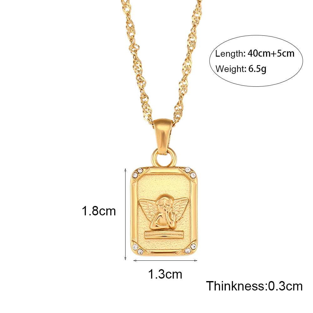 Stylish Gold Necklace, Women's Elegant Jewelry, Zircon Pendant Necklace - available at Sparq Mart