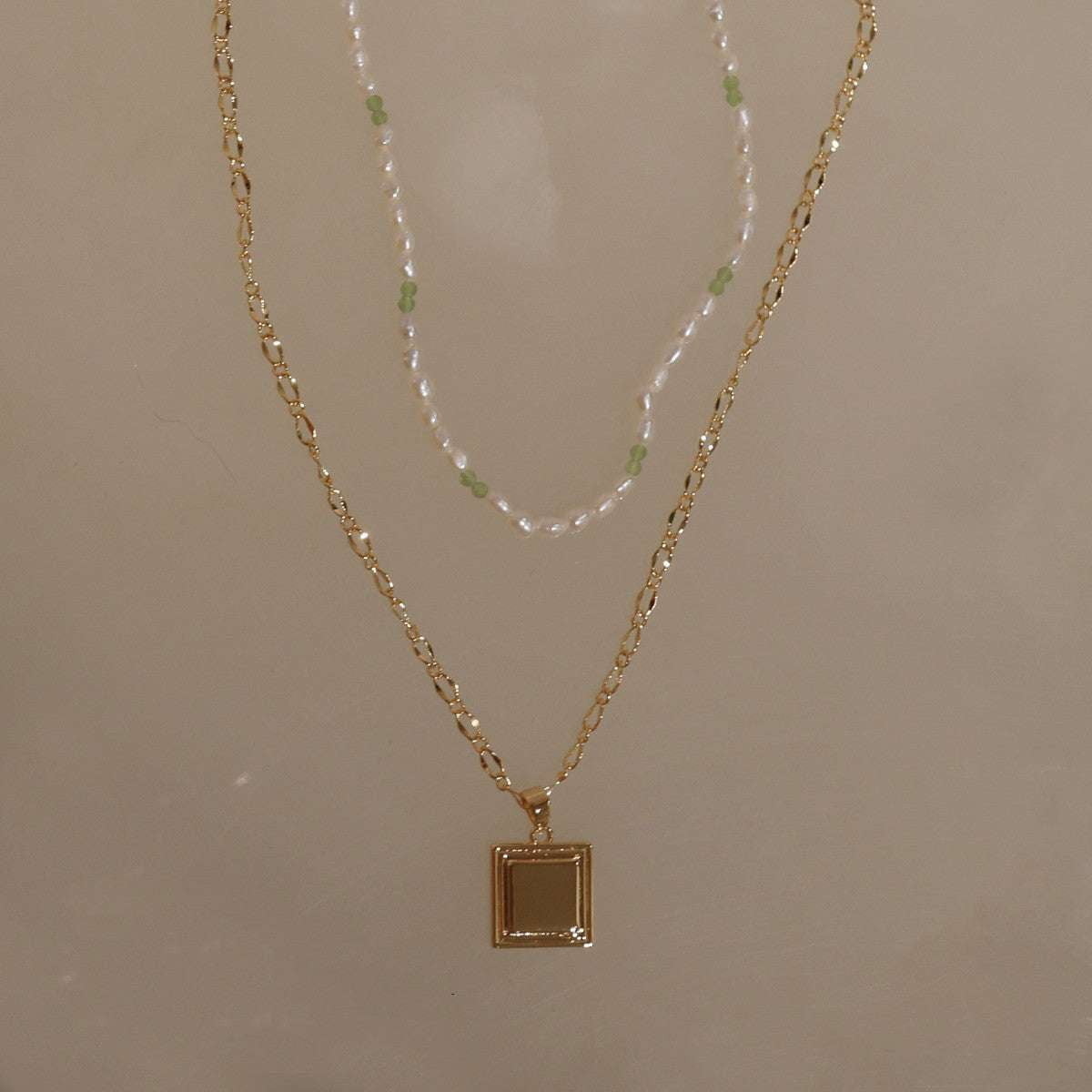 Layered Clavicle Necklace, Picture Frame Pendant, Stylish Necklace Sets - available at Sparq Mart