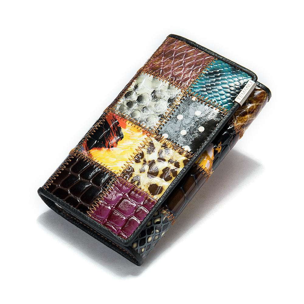 geometric pattern purse, vintage wallet female, women's leather wallets - available at Sparq Mart